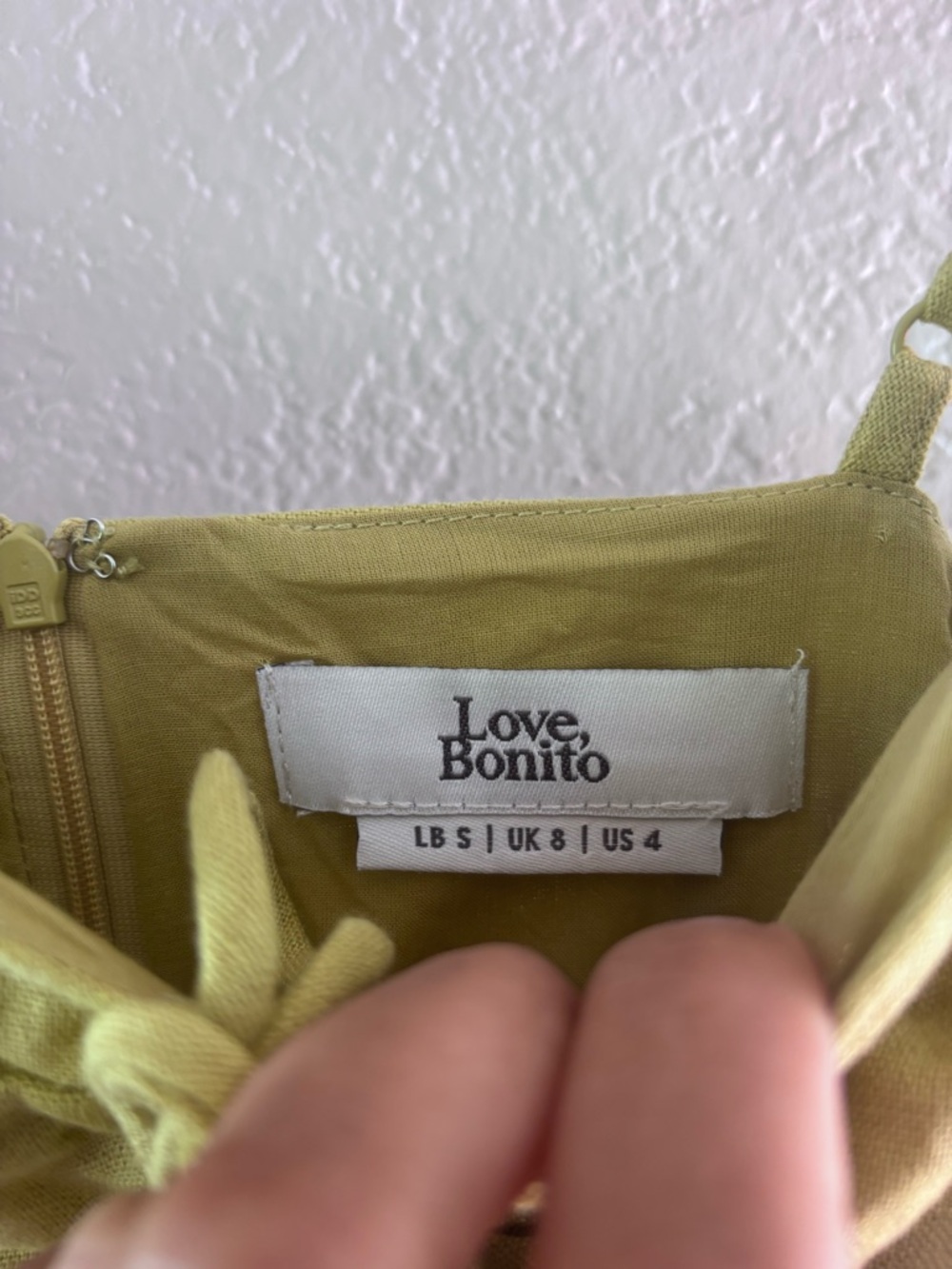 Love Bonito Linen Blend Midi Dress Sage Green Minimalist Slip Dress Size S - Picture 5 of 6